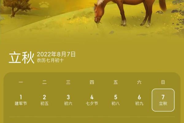 2022年立秋时间几点几分几秒钟