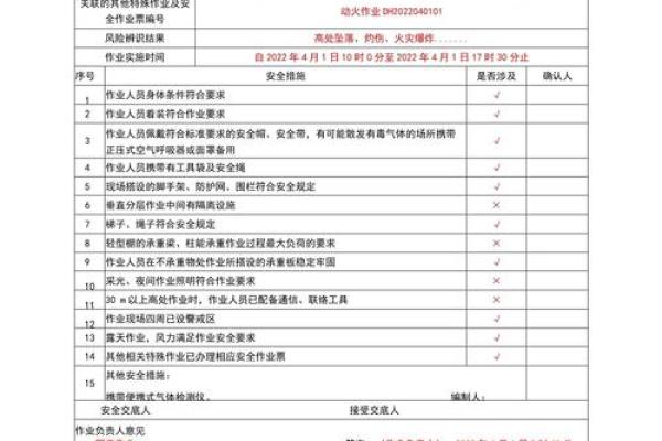 动土安全作业票填写范本 动土安全作业票填写范本
